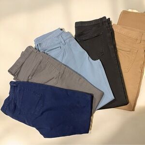 5 PAIRS  Banana Republic Traveler slim fit trousers in 5 colors 32x32